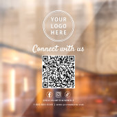 Bedrijfslogo QR-code Maak contact met ons Wit Raamsticker (Vel 2)