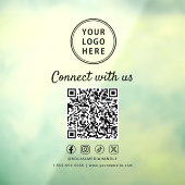 Bedrijfslogo QR-code Neem contact met ons op Raamsticker (Vel 3)