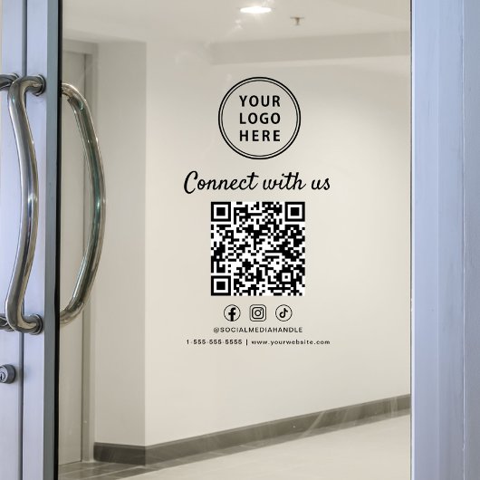 Bedrijfslogo QR-code Neem contact met ons op Raamsticker