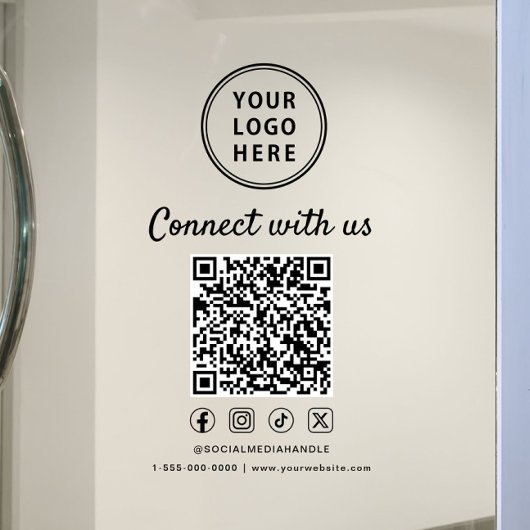 Bedrijfslogo QR-code Neem contact met ons op Raamsticker