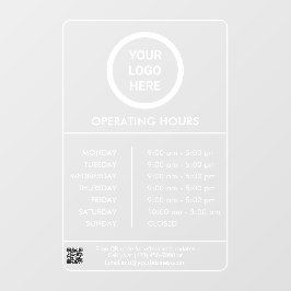 Bedrijfslogo QR-code openingsuren professioneel Raamsticker