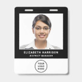Bedrijfslogo QR-code Personeelsfoto ID Badge (Voorzijde)