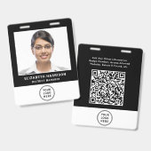 Bedrijfslogo QR-code Personeelsfoto ID Badge (Voor- en achterkant)