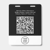 Bedrijfslogo QR-code Personeelsfoto ID Badge (Achterkant)