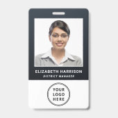 Bedrijfslogo QR-code streepjescode foto ID Badge (Voorzijde)