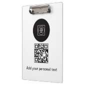 Bedrijfslogo QR-code tekst klembord (Links)