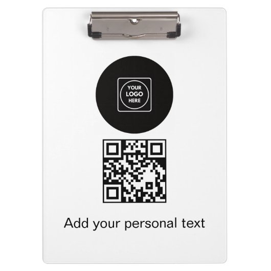 Bedrijfslogo QR-code tekst klembord (Voorkant)