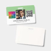 Bedrijfslogo QR-code van werknemer moderne ID Badge (Voor- en achterkant)