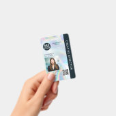 Bedrijfslogo QR-code Werknemer Foto ID Badge (Handheld)