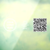 Bedrijfslogo QR-code Witte letters Horizontaal Raamsticker (Vel 3)