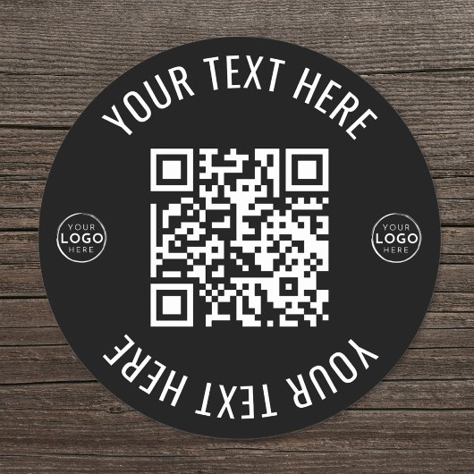 Bedrijfslogo Scan QR-code Ronde Sticker