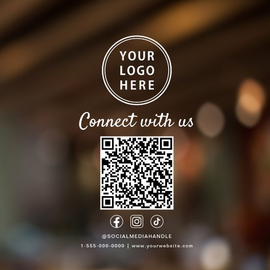 Bedrijfslogo Social Media Maak uw QR-code Raamsticker