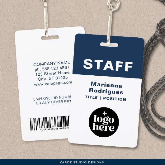 Bedrijfslogo Streepjescode Aangepaste Personeelsta Badge