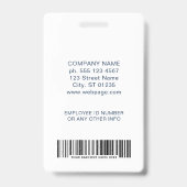 Bedrijfslogo Streepjescode Aangepaste Personeelsta Badge (Achterkant)