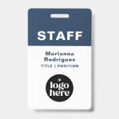 Bedrijfslogo Streepjescode Aangepaste Personeelsta Badge (Voorzijde)