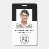 Bedrijfslogo Streepjescode Foto Personeelsidentifi Badge (Voorzijde)