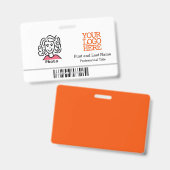 Bedrijfslogo streepjescode personeelsfoto badge (Voor- en achterkant)