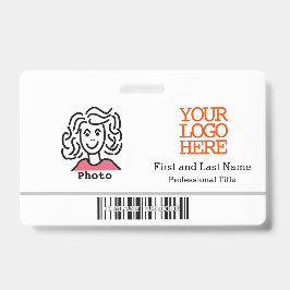 Bedrijfslogo streepjescode personeelsfoto badge