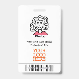 Bedrijfslogo streepjescode Werknemersfoto Badge
