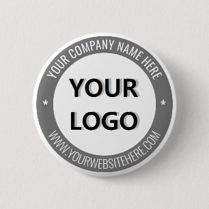 Bedrijfslogo Tekst Zakelijke Promotie Knop Cadeau Ronde Button 5,7 Cm