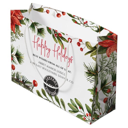 Bedrijfslogo Toevoegen Bedrijfsmedewerkers Feestda Groot Cadeauzakje (Achterkant Gekanteld)