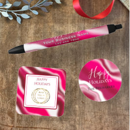 Bedrijfslogo toevoegen Kerstvakantie Suikerstok ro Vierkante Sticker