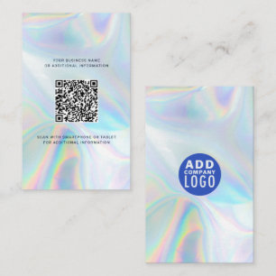 Bedrijfslogo toevoegen QR-code holografisch Visitekaartje