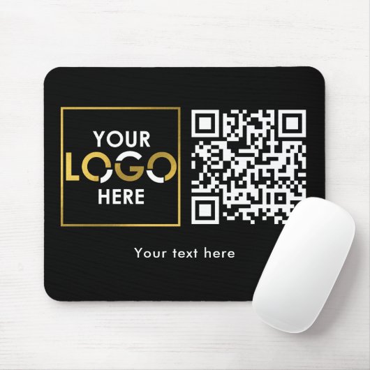 Bedrijfslogo Uw Logo Hier QR Code Modern Muismat (Met muis)