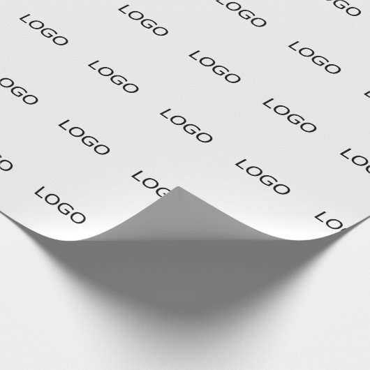 Bedrijfslogo Verspringend Eenvoudig Wit Cadeaupapier (Hoek)