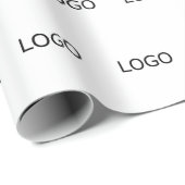Bedrijfslogo Verspringend Eenvoudig Wit Cadeaupapier (Rol Hoek)