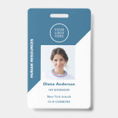 Bedrijfslogo voor personeelsfoto-id Barcodebeveili Badge (Voorzijde)