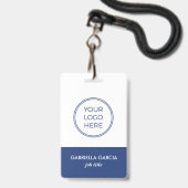 Bedrijfslogo Werknemer Blauwe ID-badge Badge (Voorzijde met lanyard)