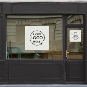 Bedrijfslogo | Zakelijk aangepast grijs vierkant Raamsticker