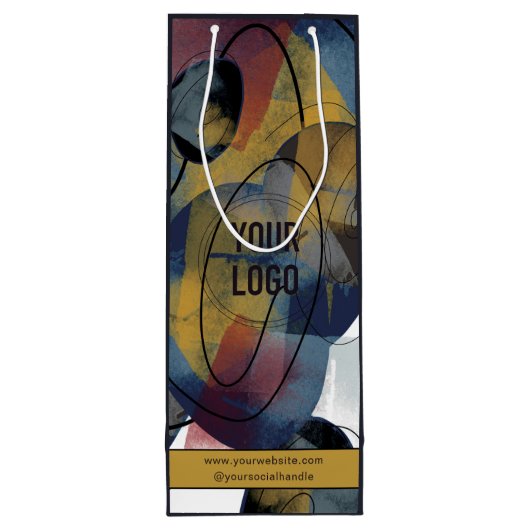 Bedrijfslogo Zakelijk Abstract Merk Wijn Cadeautas (Achterkant)