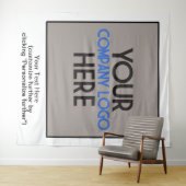 Bedrijfslogo Zakelijke Beurs Witte Achtergrond Wandkleed (In Situ (horizontaal))