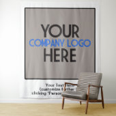 Bedrijfslogo Zakelijke Beurs Witte Achtergrond Wandkleed (In situ)