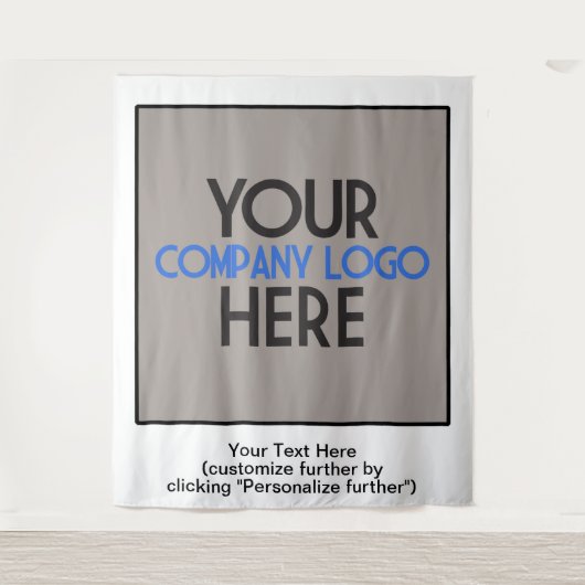 Bedrijfslogo Zakelijke Beurs Witte Achtergrond Wandkleed (Voorkant)