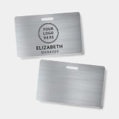 Bedrijfslogo Zilveren Naam Badge (Voor- en achterkant)