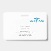 Bedrijfslogo Zorgmedewerker Pas met eigen foto Badge (Achterkant)