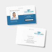 Bedrijfslogo Zorgmedewerker Pas met eigen foto Badge (Voor- en achterkant)