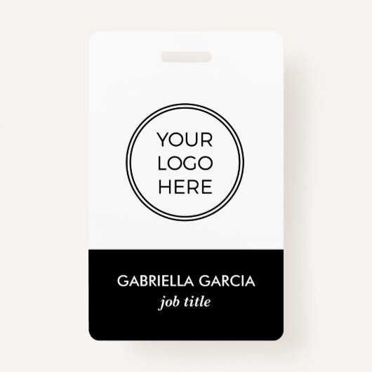 Bedrijfslogo Zwarte Logo-werknemer-ID Badge (Voorkant)