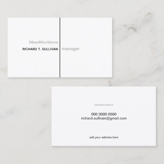 Bedrijfsmanager elegant en modern visitekaartje (Voorkant / Achterkant)