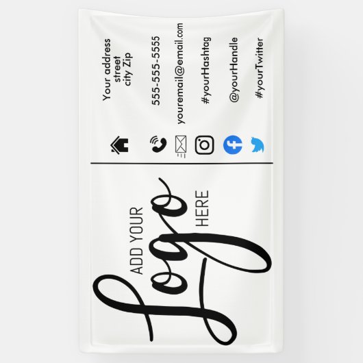 Bedrijfsmarketing bedrijf voeg uw logo toe spandoek (Verticaal)