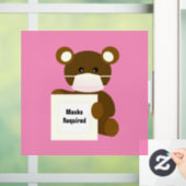 Bedrijfsmasker Vereist Teddy Bear Window Clings Raamsticker (Huis)