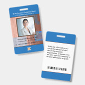 Bedrijfsmedewerker Bar Code Logo ID Identificatie Badge (Voor- en achterkant)