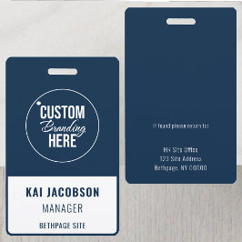 Bedrijfsmedewerker Blauw Logo Personeels ID Badge