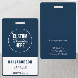 Bedrijfsmedewerker Blauw Logo Personeels ID Badge