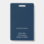 Bedrijfsmedewerker Blauw Logo Personeels ID Badge (Achterkant)