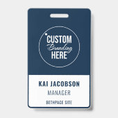 Bedrijfsmedewerker Blauwe Logo Personeelskaart Badge (Voorzijde)