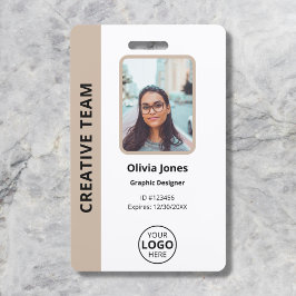 Bedrijfsmedewerker Foto ID Beige Badge